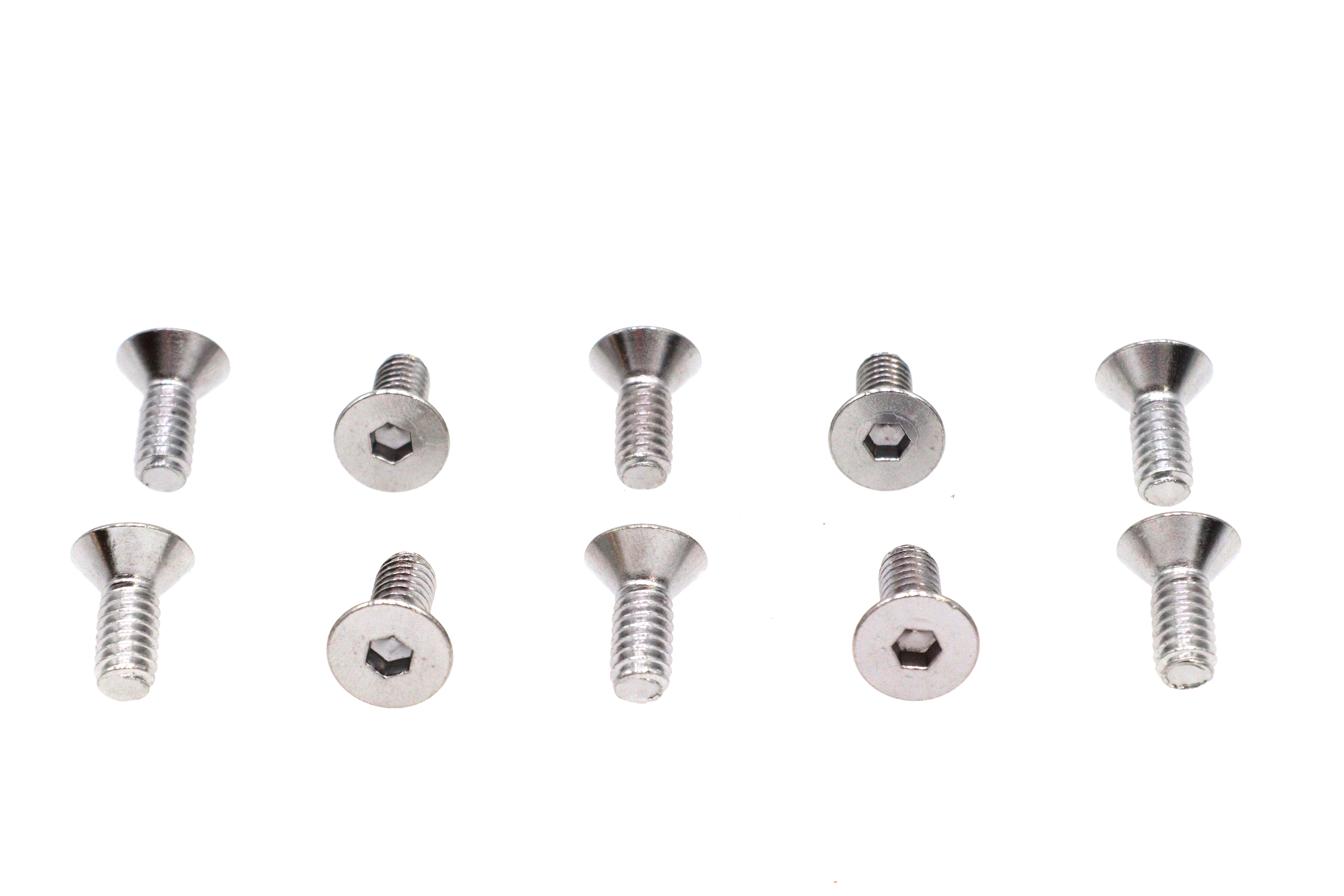 Allen Flat Head Screws Chrome 1/4" x 5/8"
