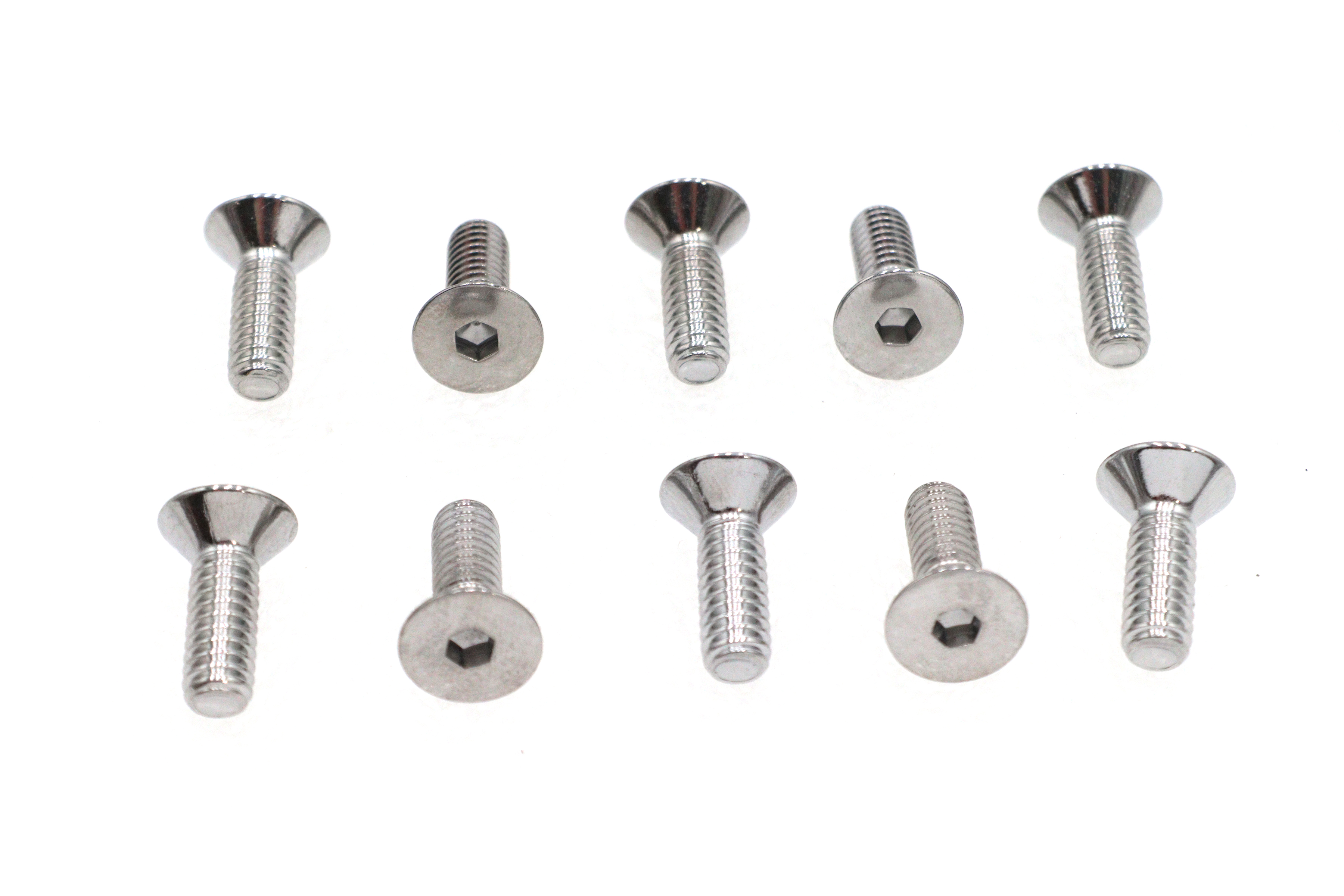 Allen Flat Head Screws Chrome 1/4" x 3/4"