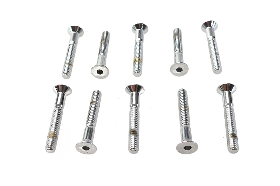 Allen Flat Head Screws Chrome 1/4"-20 x 1-3/4"