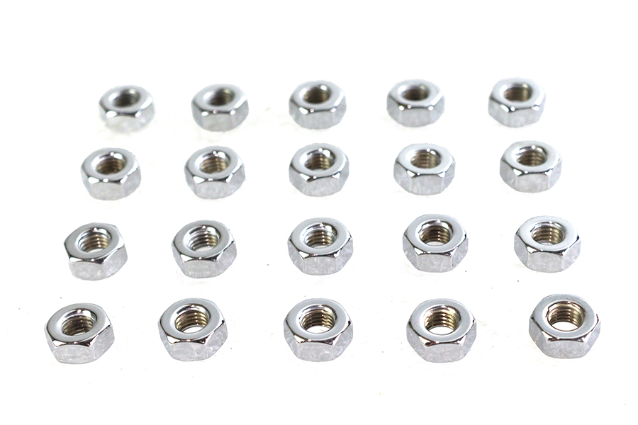 Chrome Hex Nuts 1/4"-28