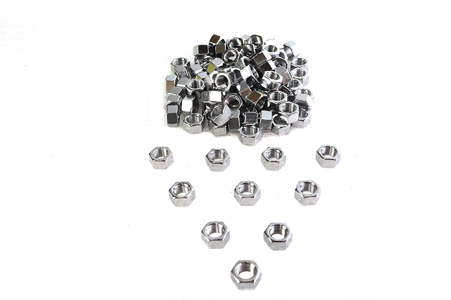 Chrome Hex Nuts 3/8"-24