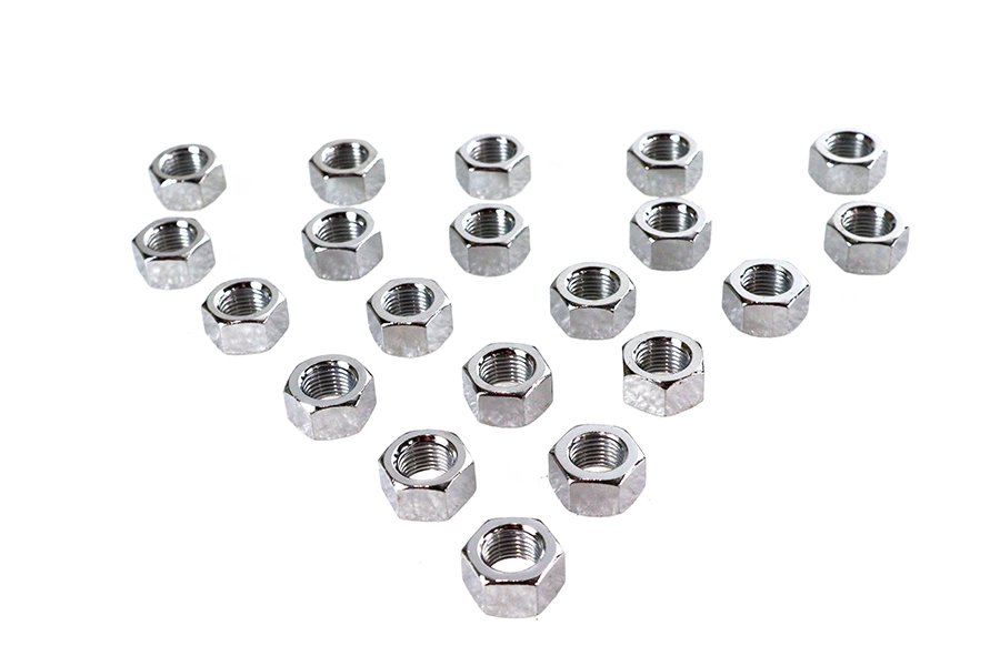 Chrome Hex Nuts 1/2"-20
