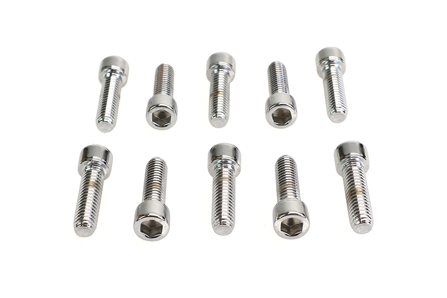 Allen Socket Cap Bolt Knurled Chrome 3/8" X 1-1/4"