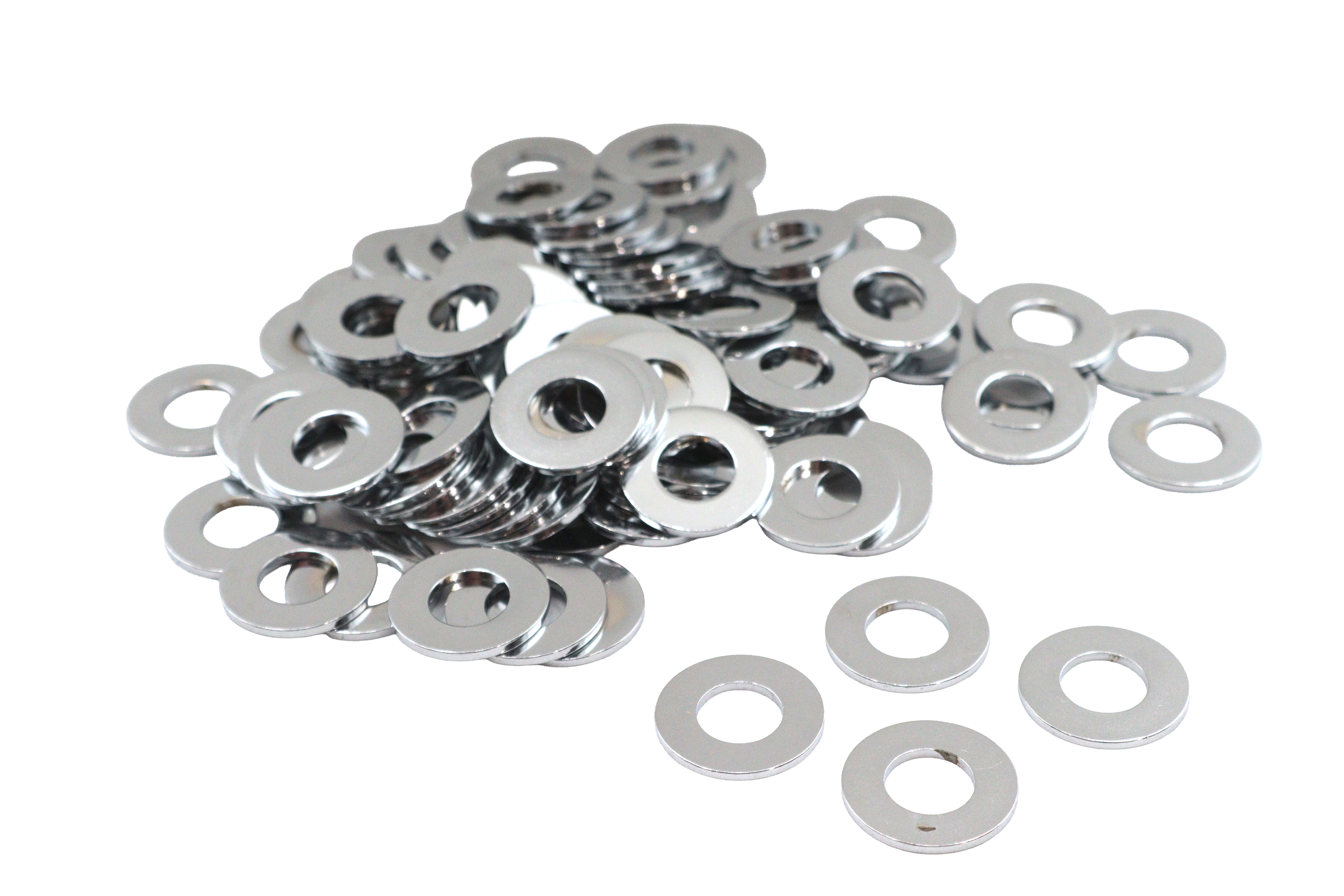 Chrome Flat Washers 3/8" Inner Diameter