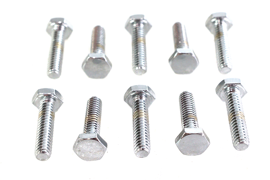 Hex Cap Bolts Chrome  1/4" x 1"