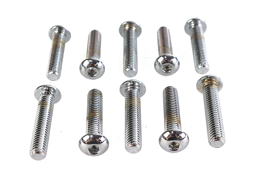 Allen Button Head Screws Chrome 3/8"-16 X 1-3/4"