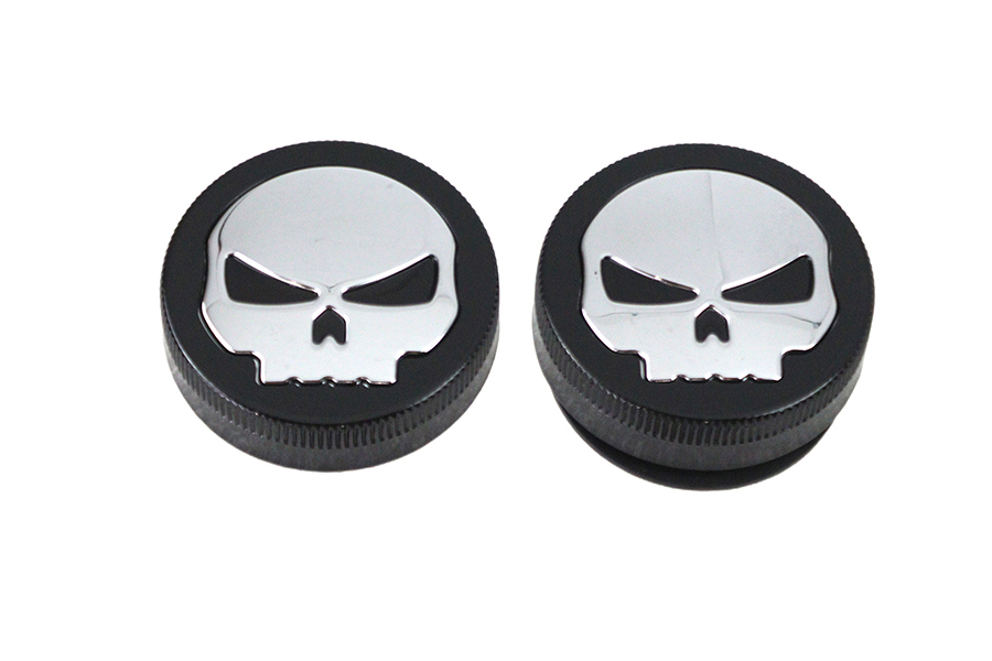 Black Skull Style Vented and Non-Vented Gas Cap Set