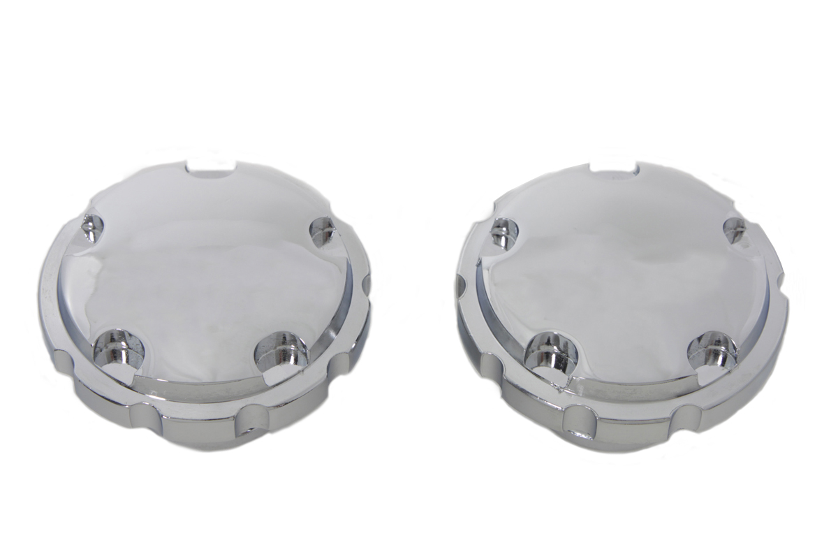 Chrome Techno Style Vented and Non-Vented Gas Cap Set