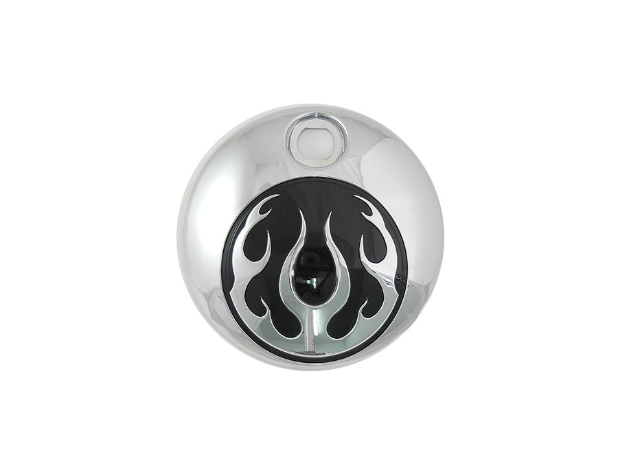 Chrome with Chrome Flames FLT Fuel Tank Console Door
