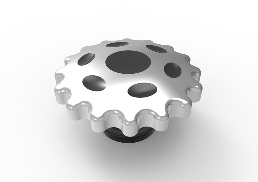 Sprocket Gas Cap Vented Chrome