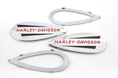 Gas Tank Emblems with Red Lettering