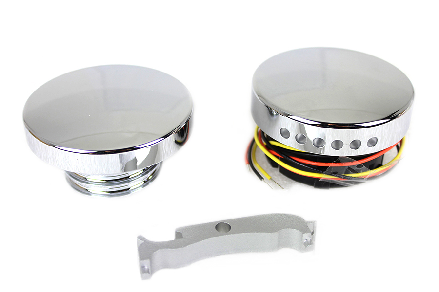 Chrome LED Smooth Style Fuel Gauge and Filler Cap Set