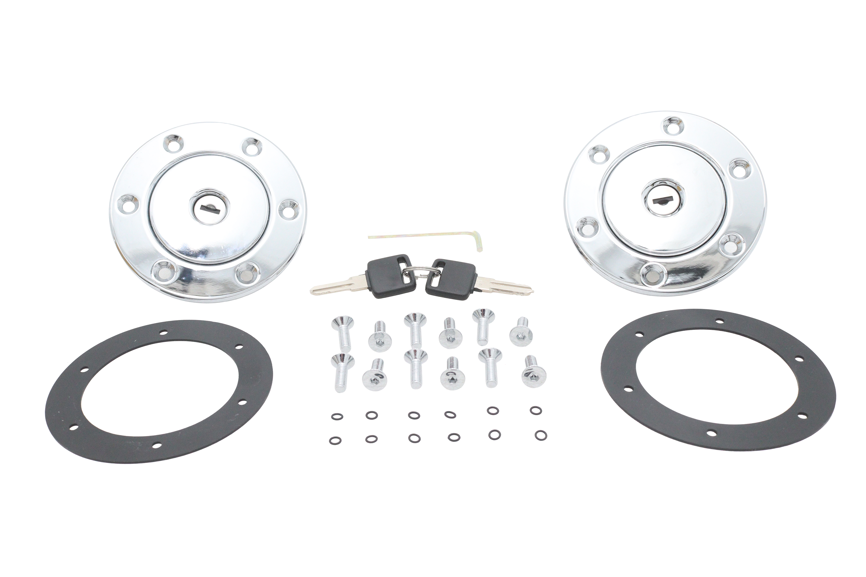 Aircraft Style Gas Cap Set Chrome