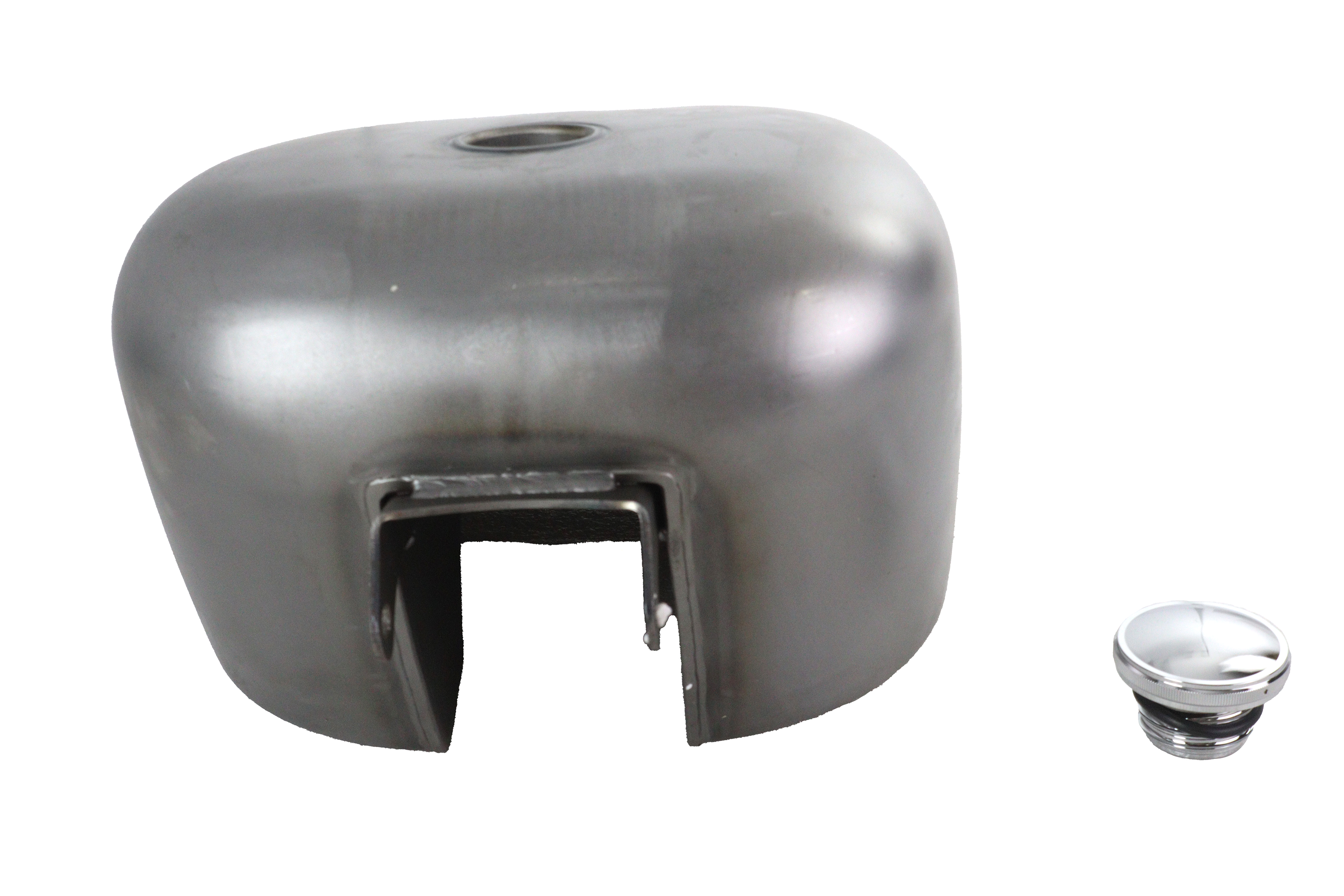 M8 Sporty 3.2 Gallon Gas Tank Raw Steel Low Mount