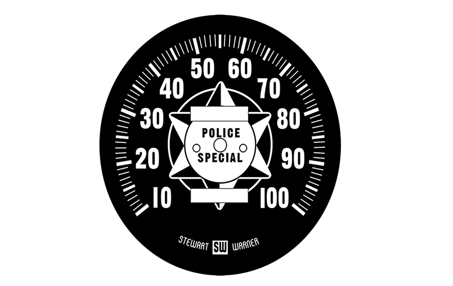 Black Tin Speedometer Face