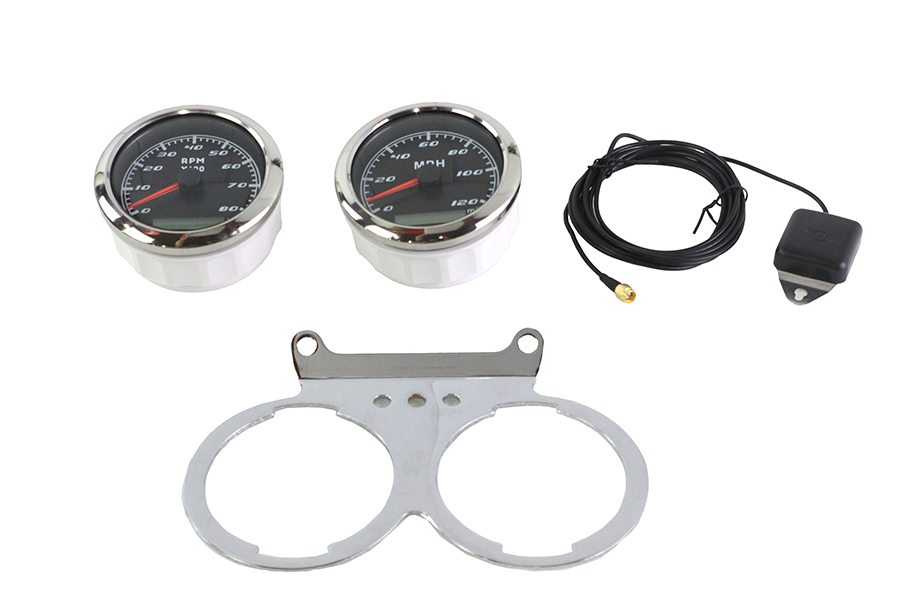 85mm GPS Speedometer and Tachometer Kit Chrome
