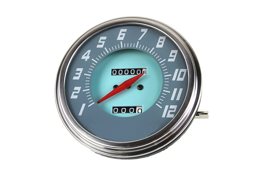FLH 2:1 Ratio Replica Gray-Blue Face Speedometer