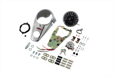 Chrome Two Light Dash Panel Kit with 2:1 Ratio Speedometer