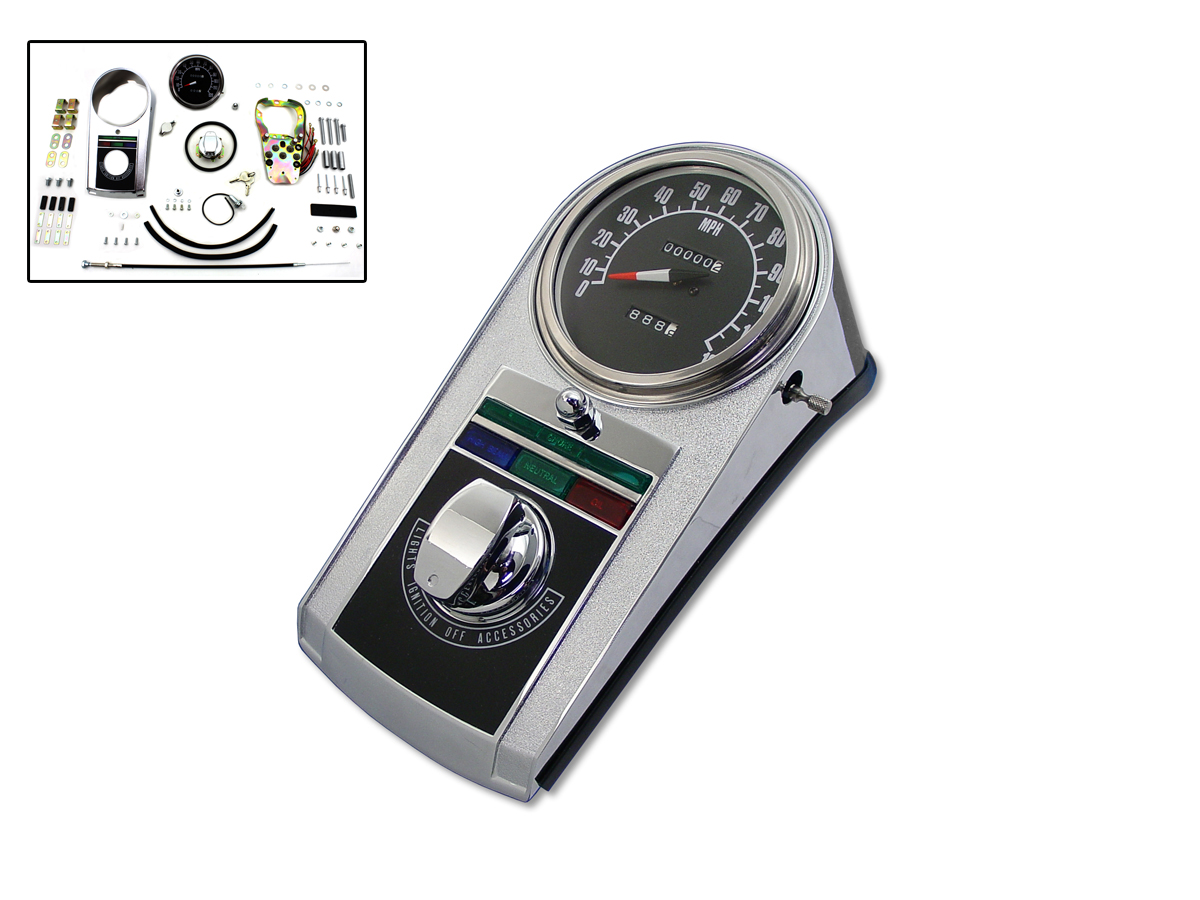 Chrome Cast Dash Panel Kit with 2:1 Ratio Speedometer