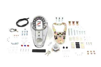 Chrome Three Light Dash Cover Kit with 2240:60 Ratio Speedometer