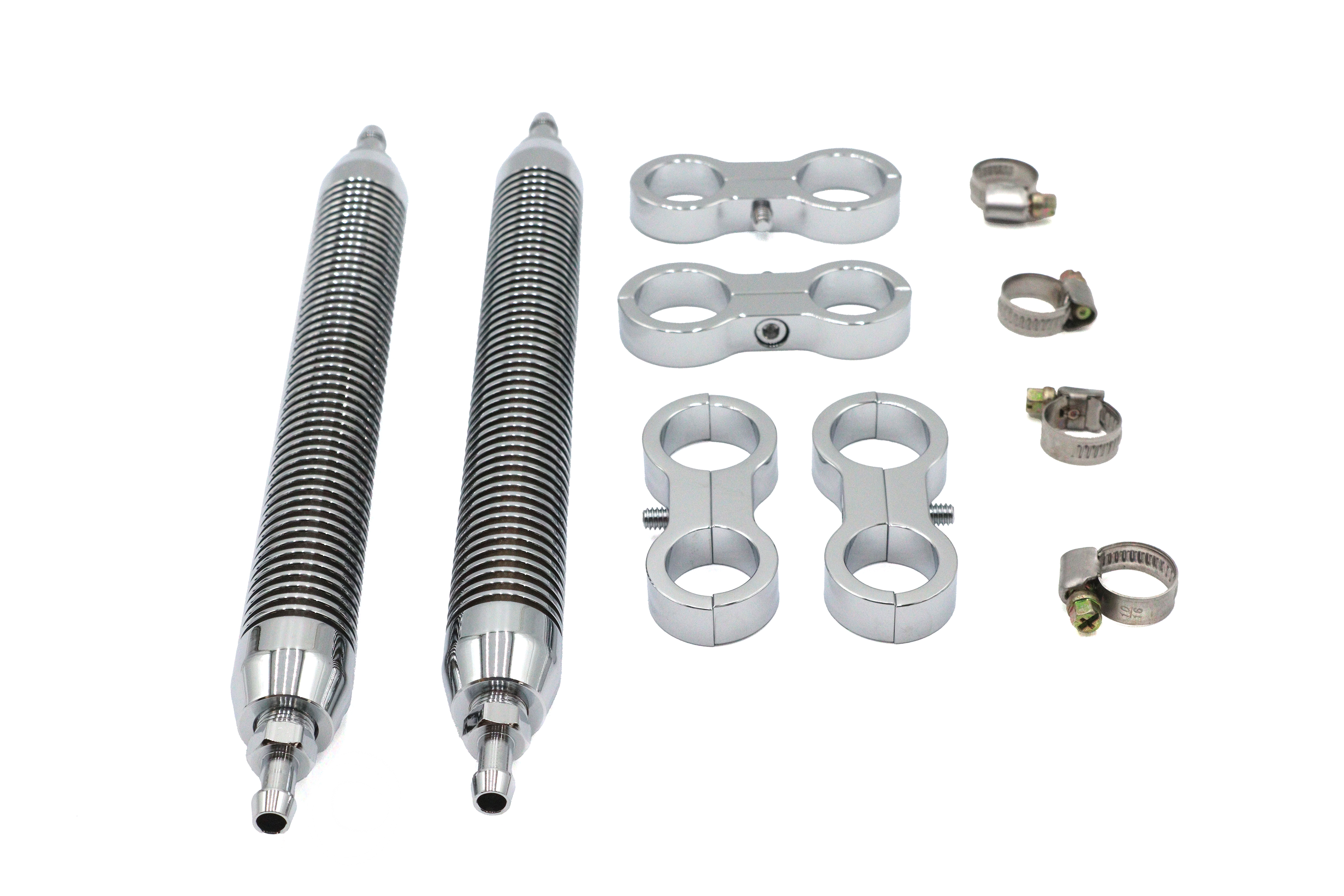 Oil Cooler Set Twin Style Billet Chrome