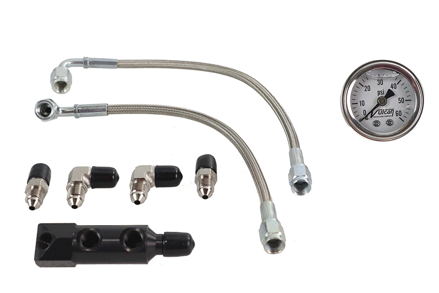 Panhead Rocker Box Oil Line and Gauge Kit