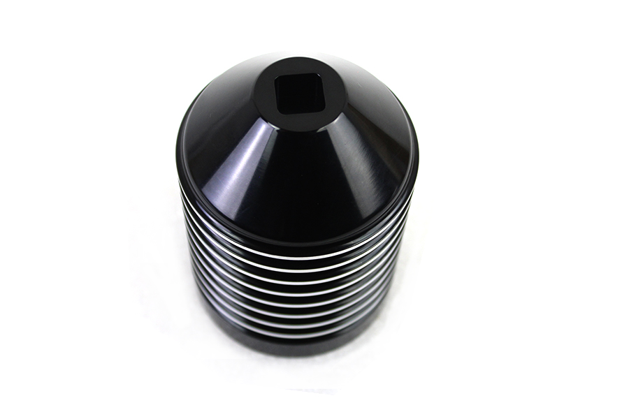 Finned Black Anodized Oil Filter Kit with Raw Accents