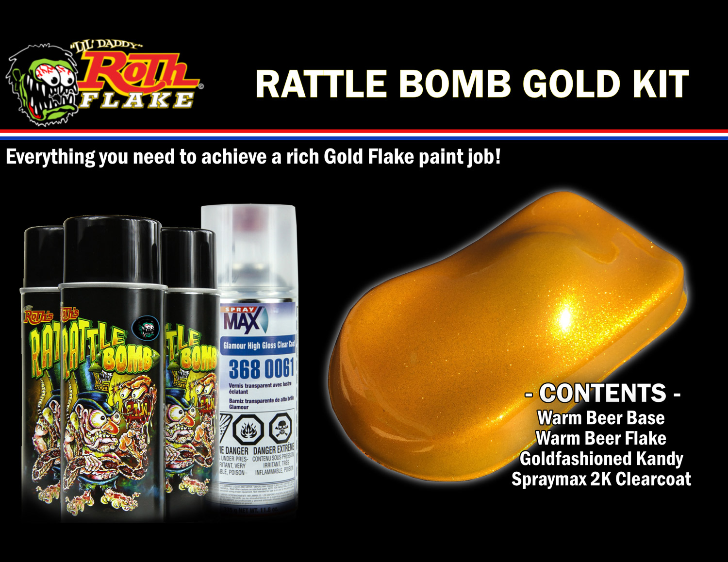 Rattle Bomb Spray Kit Gold