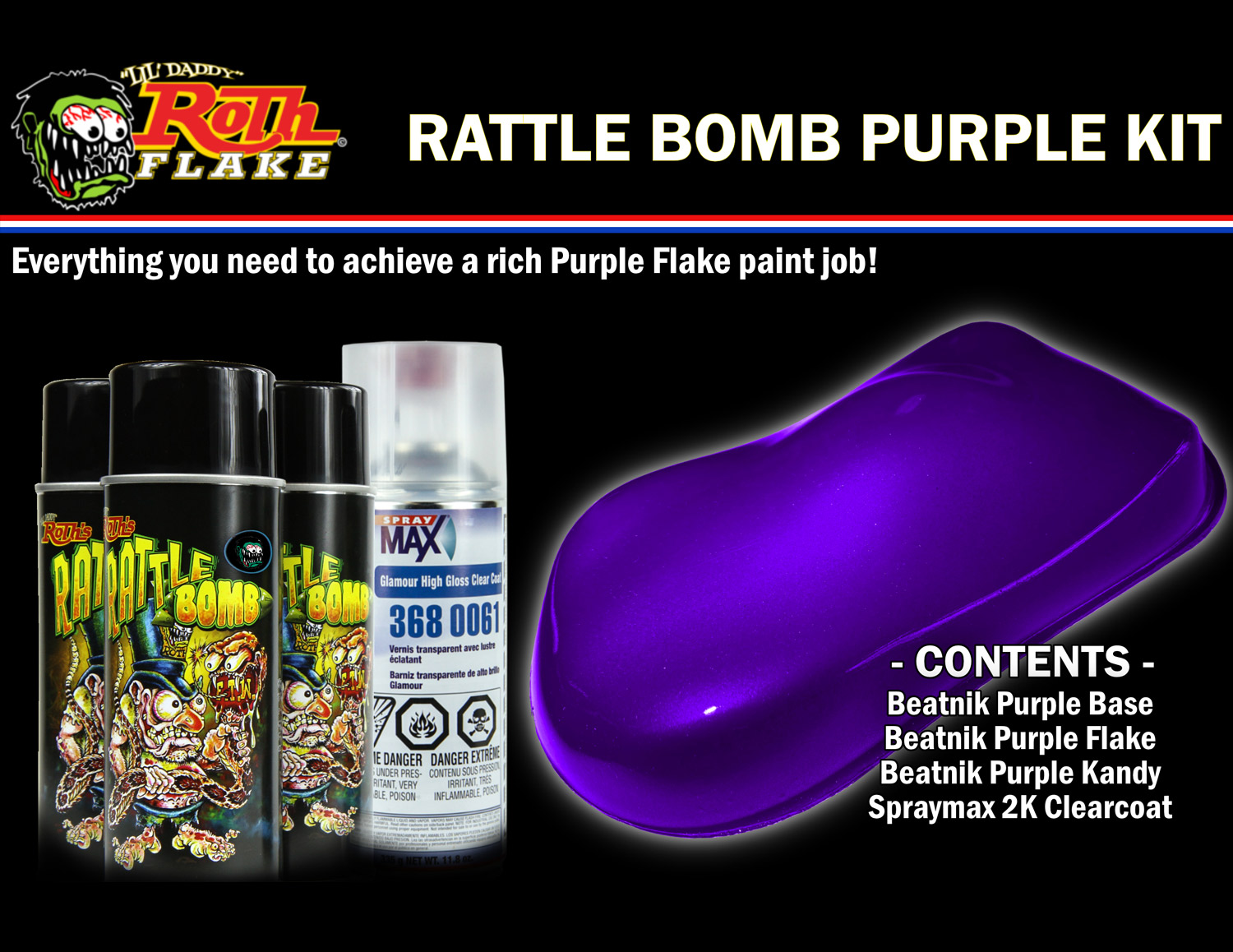 Rattle Bomb Spray Kit Purple