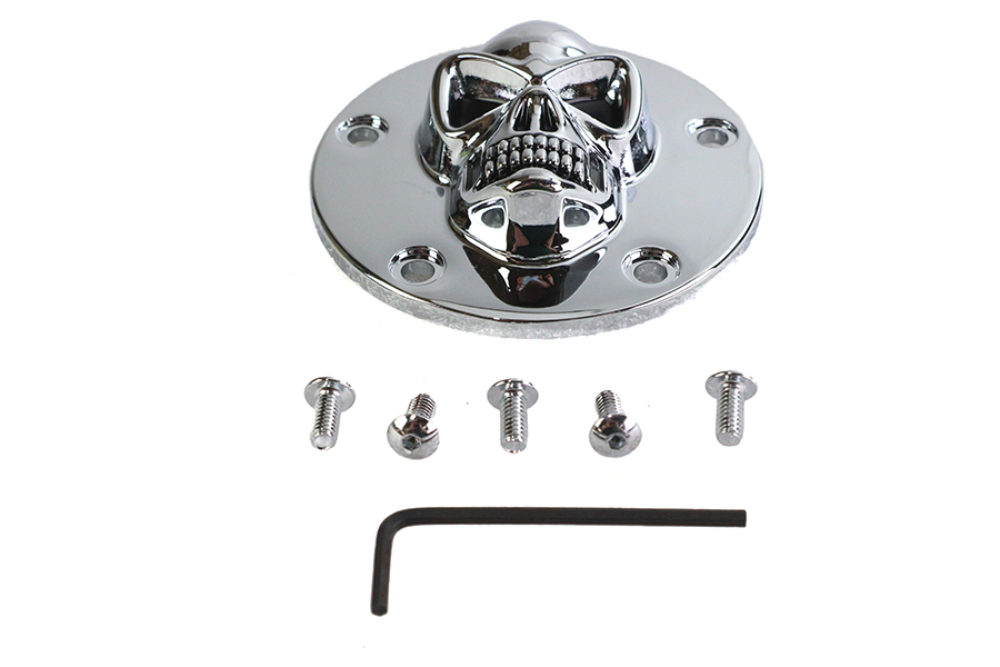 Skull Face Ignition System Cover 5-Hole Chrome