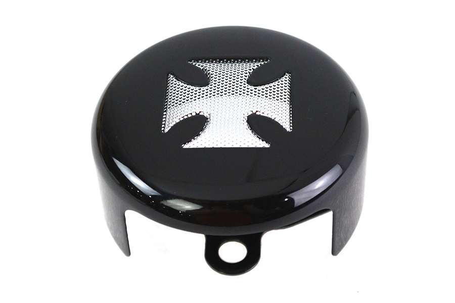 Round Horn Cover Black with Chrome Maltese