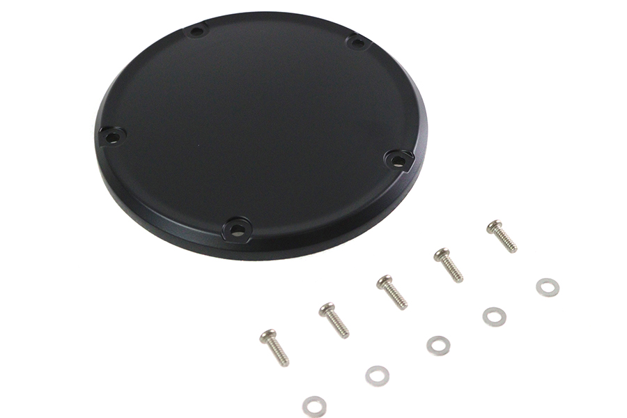 M8 Flat Black 5-Hole Smooth Derby Cover