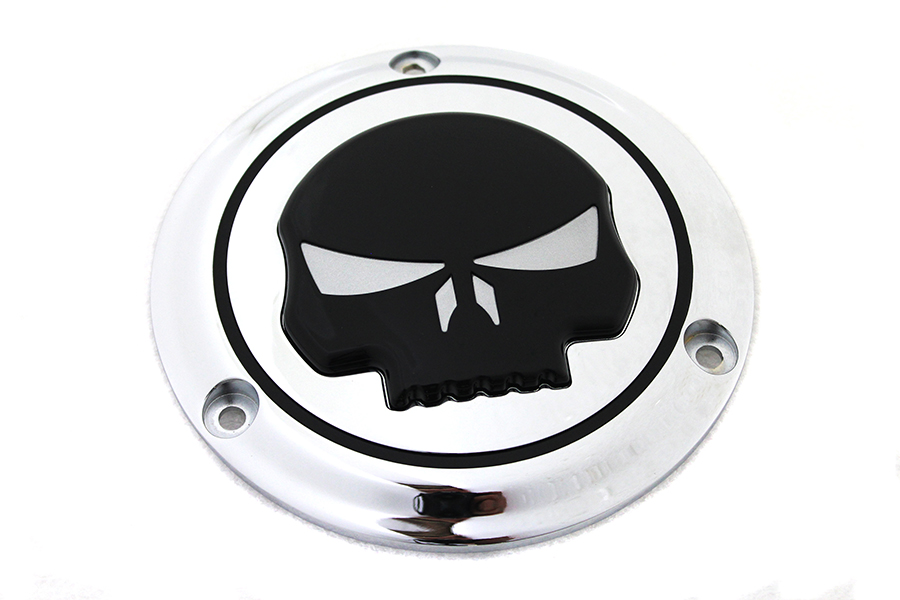 Chrome 3 Hole Skull Derby Cover