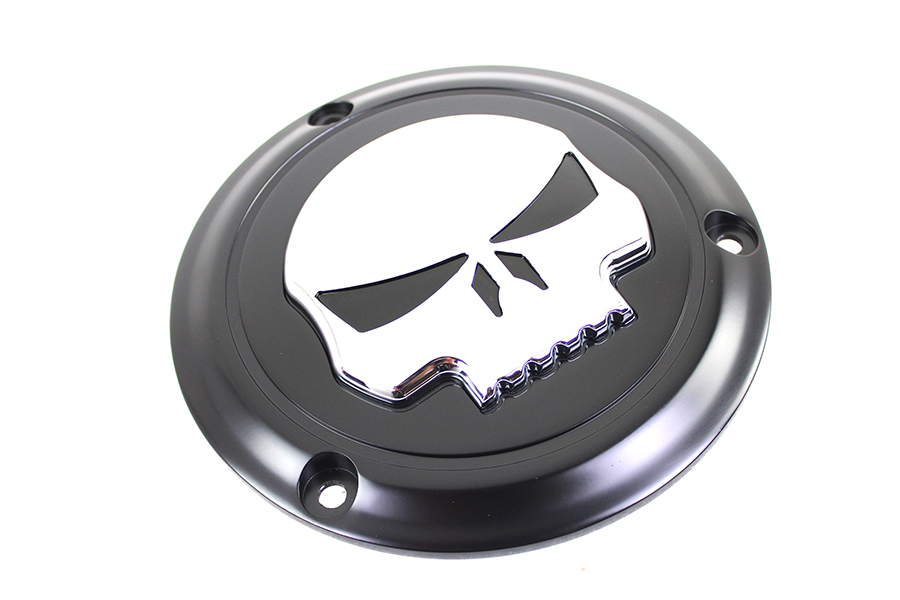 Black 3 Hole Skull Derby Cover