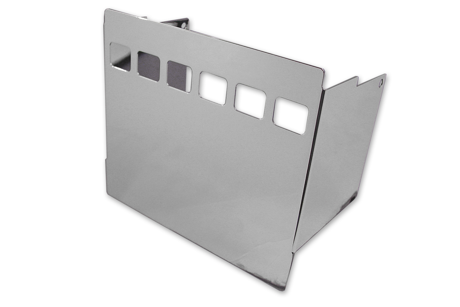 Chrome Battery Side Cover with Square View Holes