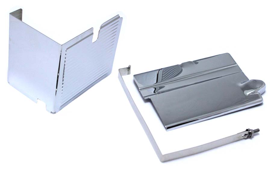 Battery Cover Kit Chrome Ribbed