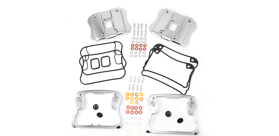 Top Rocker Box Cover and D-Ring Kit Chrome