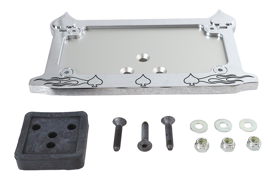 License Plate Frame Spade Style Chrome Billet