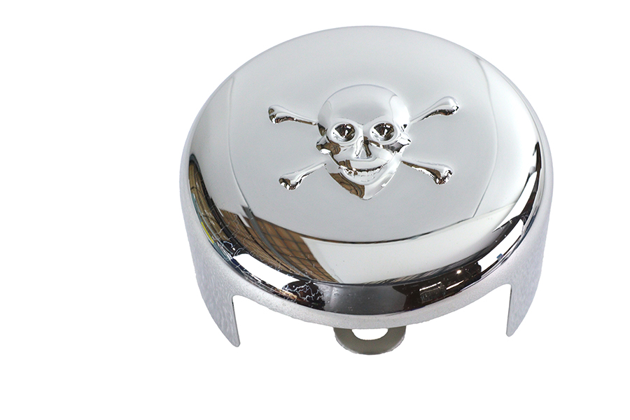 Skull Round Horn Cover Chrome