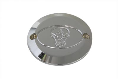 Skull Ignition System Cover 2-Hole Chrome Horizontal