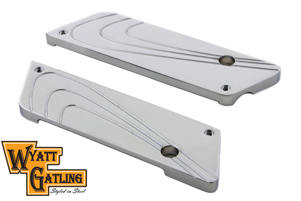 VTwin Flair Chrome Rear Saddlebag Hinge Cover set 1993-2013 Harley Touring FLT