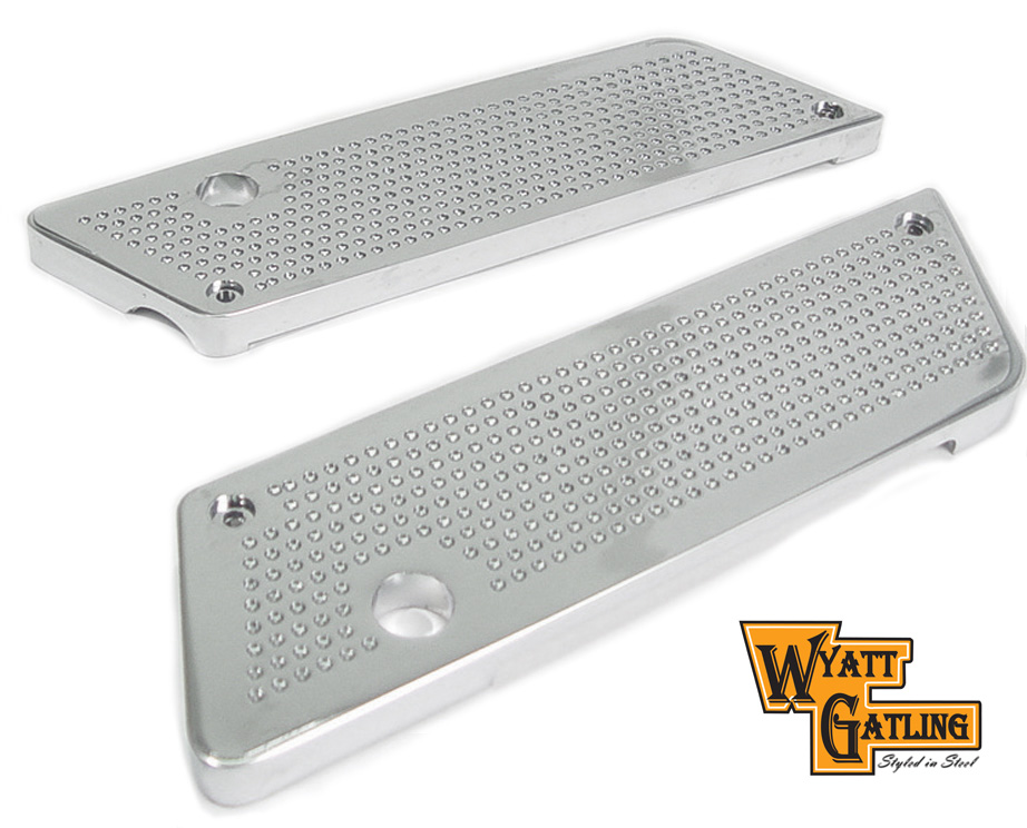 VTwin Perforated Chrome Saddlebag Face Plates for 1993-2013 Harley Touring FLT