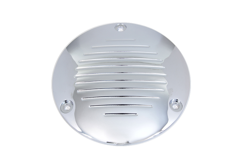 Chrome Grooved 3-Hole Derby Cover