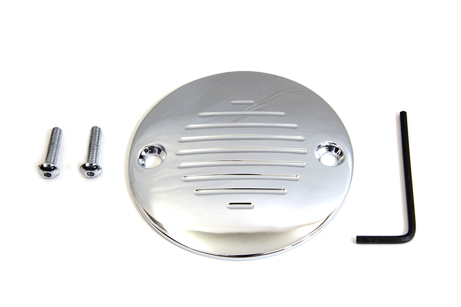 Grooved Ignition System Cover 2-Hole Chrome