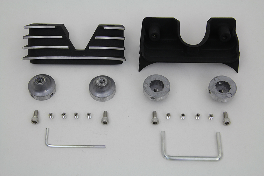 Head Bolt and Spark Plug Cover Kit Black fits Harley