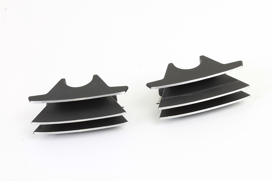 M8 Finned Spark Plug Cover Set Black