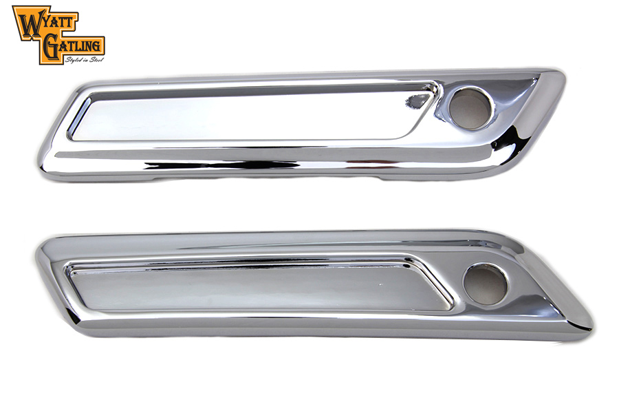 VTwin Wyatt Gatling Smooth Saddlebag Latch Hinge Covers 2014-2023 Harley Touring