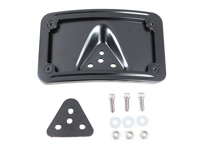 V-Twin 42-1009 License Plate Bracket Curved Laydown Style Chro 