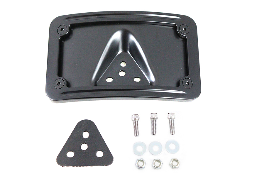 License Plate Bracket Curved Laydown Style Black