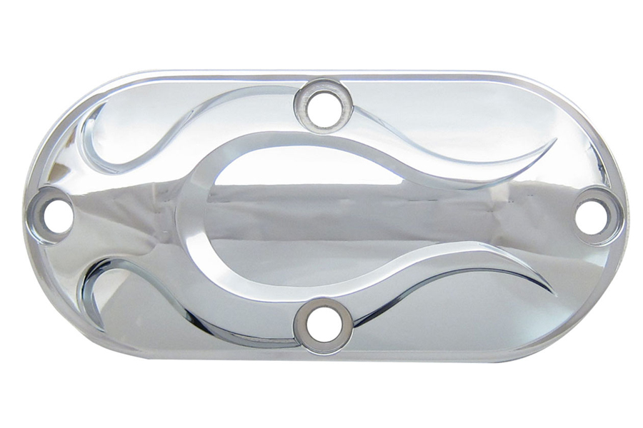 Chrome Inspection Cover with Chrome Flame